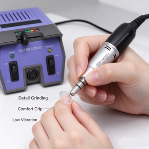 เครื่องเจียรเล็บไฟฟ้า Super up200 35000 รอบต่อนาที สำหรับทำเล็บมือและเล็บเท้า เครื่องขัดเงาแบบโรตารี่ ขนาดกะทัดรัด ใช้งานบนโต๊ะ เครื่องมือเสริมความงาม - Product Image 4