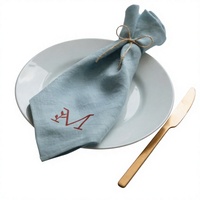 Serviette en lin personnalisée avec monogramme, impression de nom, broderie, nappe, serviette de table, ensemble cadeau pour mariage ou fête