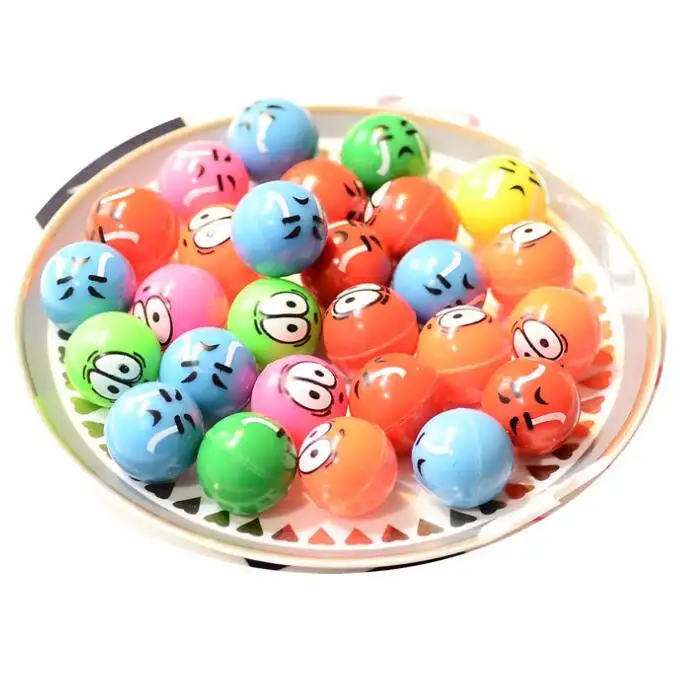 W069 Novelty Toy Promotional Classic Child Toys 32ミリメートルSmiling Face Plastic Bounce Ball