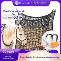 Sac à foin équestre transfrontalier résistant aux déchirures et à l'abrasion, filet à foin en maille pour l'abreuvement des chevaux, à suspendre en écurie, 60x90cm-180x180cm
