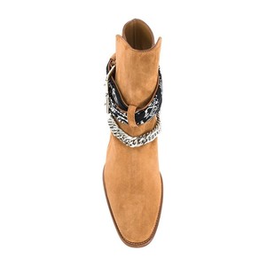 Bottines Chelsea en cuir à bout <span class=keywords><strong>pointu</strong></span> et chaîne en denim pour <span class=keywords><strong>homme</strong></span> - Product Image 3