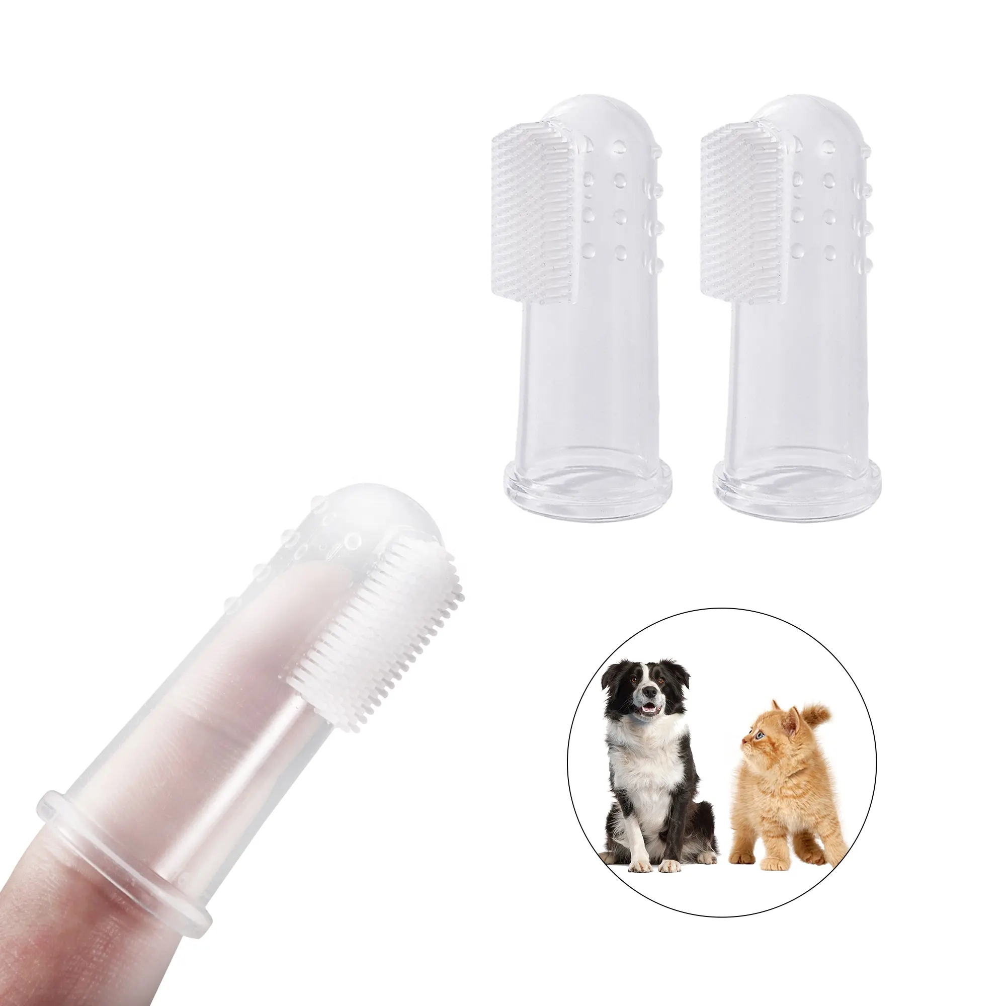 Escova de dentes de silicone macia para cães e gatos, suprimentos para animais de estimação, ferramenta de limpeza dentária de dedo para cães e gatos