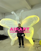 Costume de papillon gonflable blanc de taille adulte avec lumière du fabricant Airart