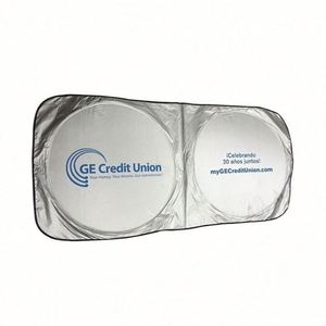 Pare-soleil rétractable de luxe pour pare-brise de voiture en tissu argenté enduit de polyester, vente en gros à prix abordable - Product Image 4