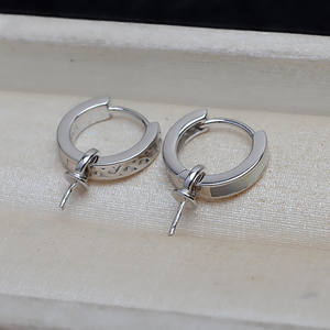 ต่างหูเงินแท้ S925 รูปตัวยู ผิวเรียบ พร้อมถาดเปล่าสำหรับใส่ไข่มุก 8-13 มม. อุปกรณ์ DIY สำหรับทำเครื่องประดับ 4365 - Product Image 3