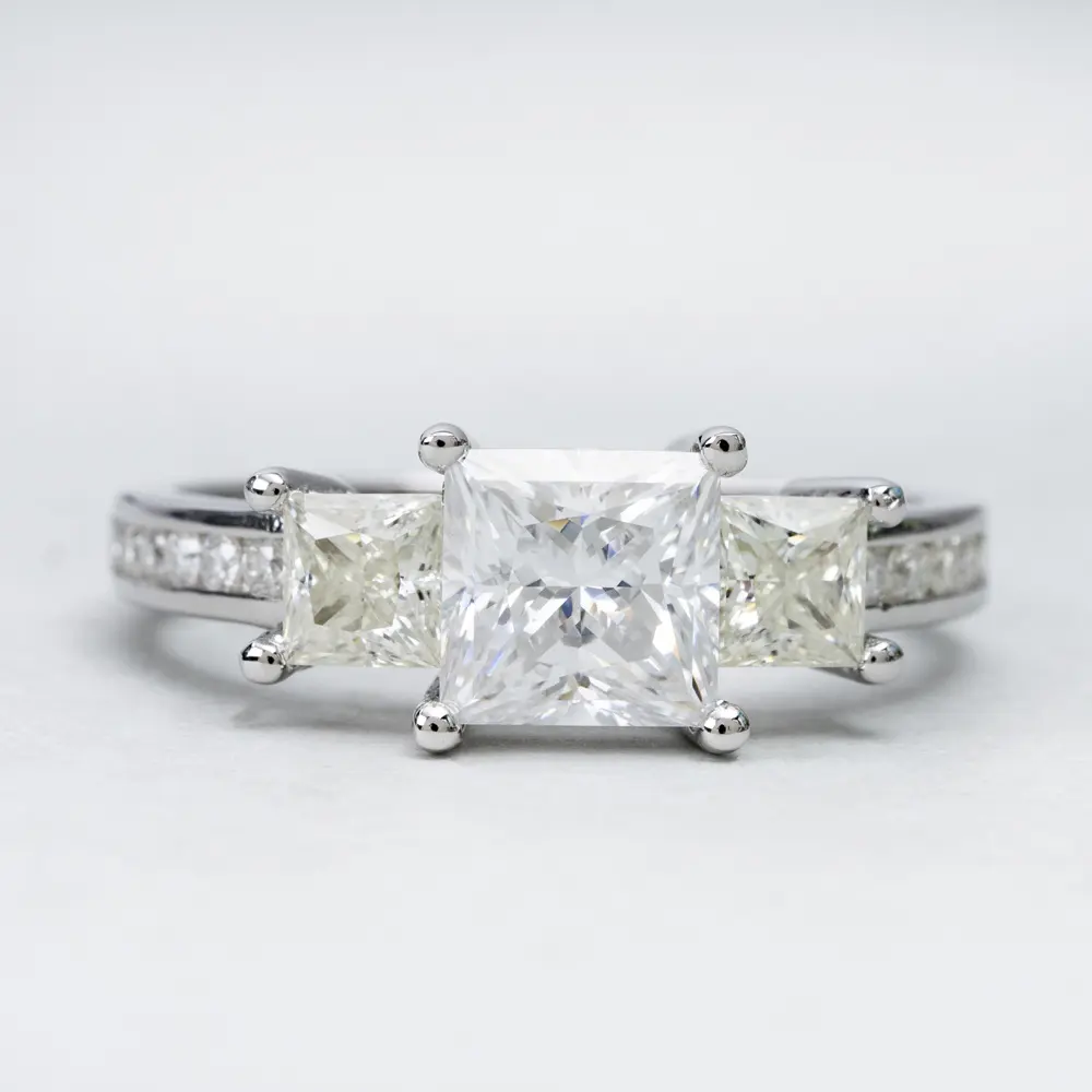 Dịch Vụ Tốt Nhất 925 Sterling Silver Jewelry Vvs Moissanite Engagement Rings Đối Với Phụ Nữ