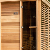 Sauna extérieur en bois massif de luxe, nouvelle conception, pour 2-3 personnes, sauna traditionnel en forme de cube pour villa