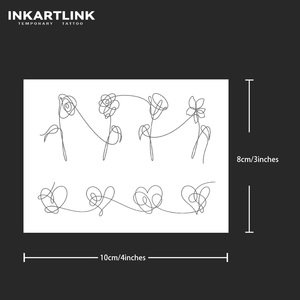 Tatuaje Temporal Personalizado de una Línea con Corazón de Rosa, a Base de Hierbas, Resistente al Agua, de Larga Duración (15 Días), Semipermanente, <span class=keywords><strong>para</strong></span> <span class=keywords><strong>Brazo</strong></span>, Muñeca, Mujeres - Product Image 3