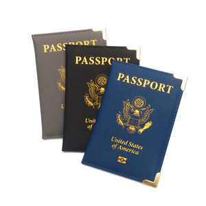 カスタムロゴPUレザー米国パスポートカバートラベルウォレットカードケースチケットスロットカスタマイズパスポートホルダーアメリカ - Product Image 2