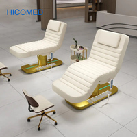 Lit de beauté électrique de luxe en acier inoxydable doré, idéal pour les soins du visage, les spas, les salons de beauté et les extensions de cils - Table de massage pour salons de beauté et spas - Vente chaude