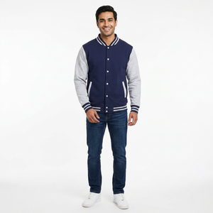 Customizable Men's Varsity with Chenille Embroidery <b>Leather</b> Jacket Sleeves <b>High</b> Quality Letterman CollegeBaseballjacket for men - Product Image 1