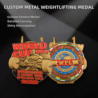 Médaille de musculation personnalisée en métal WPL Flexion Lift, trophée de fitness en alliage de zinc pour la musculation, la remise des diplômes et le Nouvel An