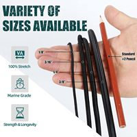 Cordon en macramé tressé noir enduit de 3 mm, lacets élastiques de 1/8 pouce, très extensibles pour le bricolage, la couture, la fabrication de bijoux, les attaches pour cheveux