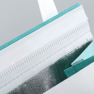 Sacs isothermes publicitaires personnalisés en non-tissé avec logo, isolation intérieure en aluminium, pour vente en gros, sacs à fermeture éclair pour livraison de repas - Product Image 5