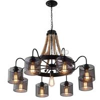 Luminaire suspendu en corde de chanvre, lustre moderne nordique pour salon, chambre, café, restaurant, modèle RP0196