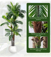 Palmier artificiel avec feuillage résistant aux UV au toucher réel pour la décoration de hall d'hôtel de luxe, décoration de plante tropicale artificielle