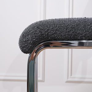 KirKasa 25.5\" Modern Counter Height <strong>Bar</strong> Stools Set White Fabric Upholstered Kitchen Chair Chrome Metal Base Home <strong>Bar</strong> Outdoor - Product Image 4