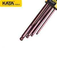 Набор удлиненных шестигранных ключей Kaida Tools с шаровой головкой, метрический, 9 предметов, античная бронза, сталь S2, KT6002
