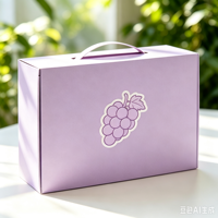 Vente flash - Boîte cadeau de fruits personnalisée pour Noël, violet clair avec une poignée, robuste et durable