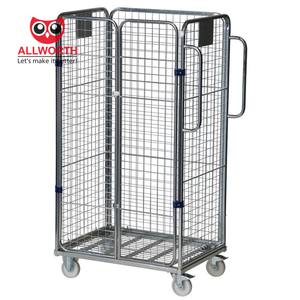 थोक गोदाम भारी शुल्क कार्गो भंडारण गैल्वेनाइज्ड नेस्टिंग जेड प्रकार रोल केज कंटेनर - Product Image 4