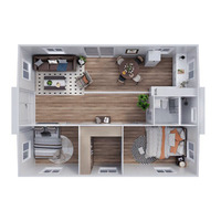 Maison Capsule Préfabriquée/Modulaire/Extensible Personnalisable en Couleur, Écologique, avec Cuisine Solaire et Chambre