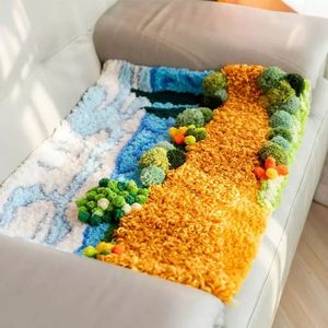 DIY Handmade Moss Coaster Rug Kit Natural Fiber Art <b>Craft</b> for Beginners Eco-Friendly Home Decor Creative Gift for Friends - Product Image 5