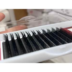 Extensiones de Pestañas de Pelo Sintético Negro Mate 0.03, Hechas a Máquina, para un Estilo de Mega Volumen - Product Image 1