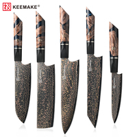 Juego de Cuchillos de Cocina de Acero Damasco con Núcleo VG10, Estilo Japonés, Cuchillo Multiusos, Cuchillo para Carne y Cuchillo de Cocina