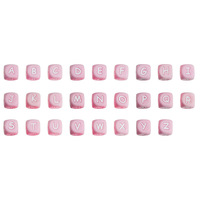 Perles en silicone durables de 12 mm, forme carrée, lettres de l'alphabet imprimées A-Z, marque QC, pour la création de bijoux, bracelets, colliers, porte-clés DIY