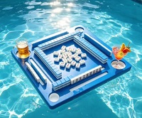 Table de Mahjong Flottante Portable LongBingS LBS-001 pour 4 Joueurs, Plateau en Acrylique, Cartes, Dominos, Antidérapante, Étanche, Divertissement