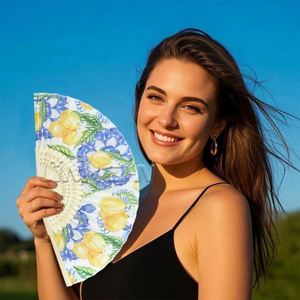 Abanico Plegable de Bambú Hecho a Mano con Diseño Decorativo Pintado para Regalos Empresariales o Bodas - Product Image 2