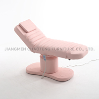 Table de massage électrique portable pliable en similicuir rose, moderne, à 3 moteurs, pour salon commercial