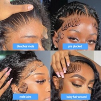 Pelucas Brasileñas Lisas con Encaje HD en Forma de M, Sin Pegamento, 13x4, Pre-Desplumadas, Línea de Cabello Natural, 250% de Densidad, para Uso Diario de Mujeres Negras