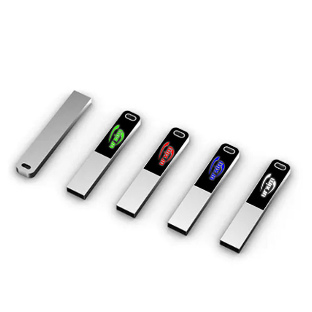 Custom Logo USB 2.0 Pen Drive USB Drive USB Stick Colorful LED Light Metal USB Flash Drive