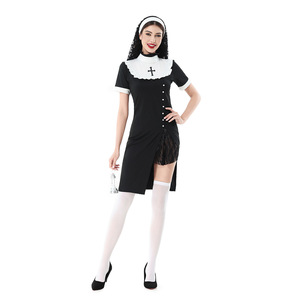 Nuevo Disfraz de Monja Sexy para Adultos de Halloween con Cruz, Traje de Cosplay para Carnaval - Product Image 1