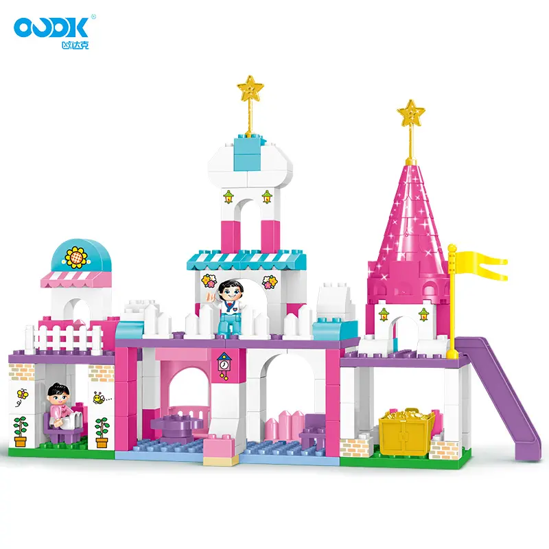 OUDK खिलौने बच्चों सपना महल इमारत ब्लॉकों फैंसी खेलने घर दृश्य बड़ा ब्लॉक खिलौने लड़कियों के लिए क्रिसमस उपहार