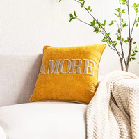 Housse de coussin décorative brodée en tissu doux, sur mesure en usine