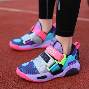 Chaussures de <span class=keywords><strong>basket</strong></span>-ball pour enfants, baskets de sport légères et respirantes, en Flyknit, avec Velcro, grande taille 31 40, pour garçons et filles - Product Image 2
