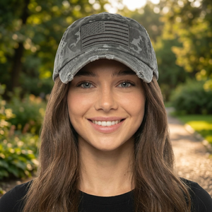 Gorra de Béisbol Vintage con Estampado de Camuflaje, Ajustable, de 6 Paneles, con Parche de Bandera Bordada, para Uso Casual al Aire Libre - Product Image 3