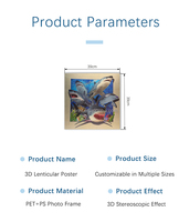 Affiches murales 3D lenticulaires créatives en plastique à image changeante, paysages et animaux, pour cadeaux de fêtes et décoration intérieure