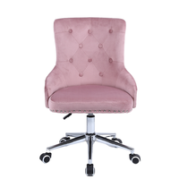 Chaise de bureau de direction pivotante moderne et réglable avec tissu en velours, base chromée et cadre métallique