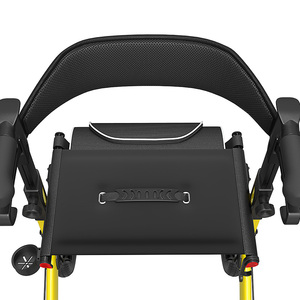 高品質アルミニウム軽量歩行器、パッド入りアームレストと背もたれ、シート付き、大人用歩行器 - Product Image 5