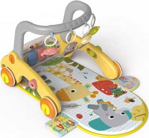 Marchette à roulettes en plastique 6 en 1 pour bébés, y compris panier, tapis de jeu, piano à pédale pour cheval à bascule - Product Image 5