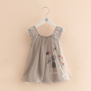 Robe de tutu d'anniversaire pour petites filles avec motifs brodés, tissu de confection, photo, provenant d'un fournisseur chinois - Product Image 2