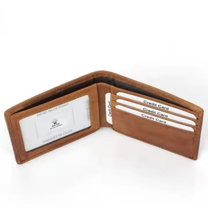 Portefeuille classique marron Boshiho en cuir véritable pour hommes, portefeuille personnalisé avec logo laser, portefeuille fin minimaliste pour hommes - Product Image 5