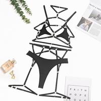 Ensemble de Lingerie Sensuelle Érotique : Soutien-gorge Halter Découpé, Ensemble Sissy Bilizna, Baby Dolls à Bandages Fantaisie