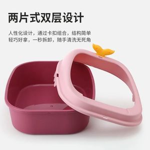 กระบะทรายแมวแบบเปิด ขนาดใหญ่ ควบคุมกลิ่น ทำความสะอาดง่าย สำหรับแมว - Product Image 4