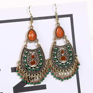 Latest Fashion Women'<strong>s</strong> Bohemian Feather Tassel Chandelier Pendant Drop <strong>Earrings</strong> for Young <strong>Girls</strong> Jewelry - Product Image 3