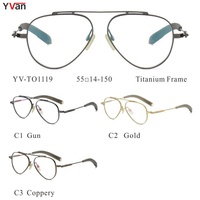 Lunettes à verres double pont pour hommes Montures optiques vintage en titane pur Lunettes importées Confortable Design double pont