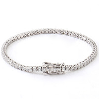 Bracelet tennis unisexe en argent S925 plaqué or 18 carats avec pierres de moissanite de 2 mm couleur D de haute qualité, style hip-hop transfrontalier Guangxi GOBR000127